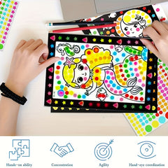 24pcs Fun Puzzle Dot Stickers Set for Children's Art & Craft Kit