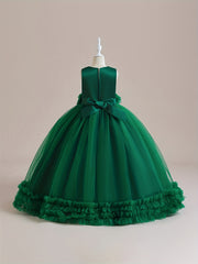 Girls Grace Tulle Stitching Formal Maxi Dress
