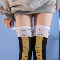 Chicken Feet Pattern Over The Knee Socks Women's Stockings