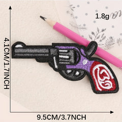 3pcs Teen Creative Gun Embroidery Patch Decorative Accessories