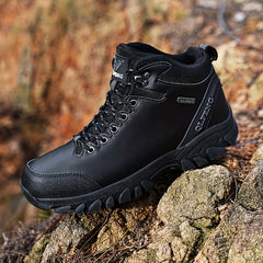 Men's Solid Ankle Boots for Outdoor Activities