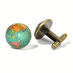 Crystal Glass Copper Cufflinks for Men