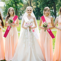 7 Piece Rose Red Bridal Belt Sash Bachelorette Party Supplies