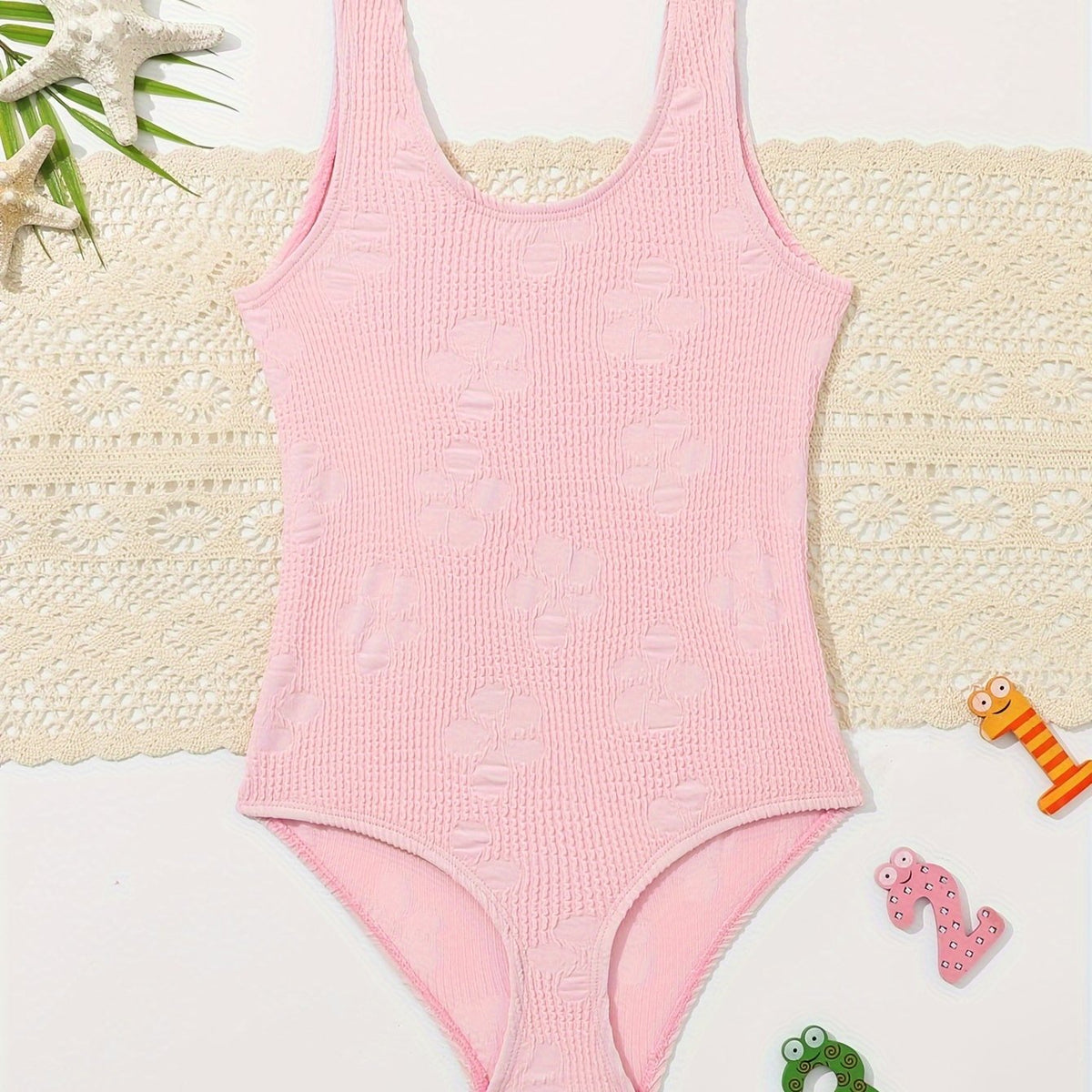 Toddler Girls Stretchy 1 piece Swimwear Beach Vacation Gift