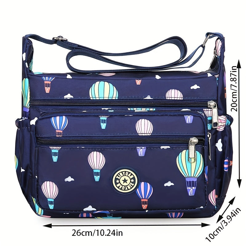 Floral Pattern Crossbody Bag Nylon Shoulder Bag