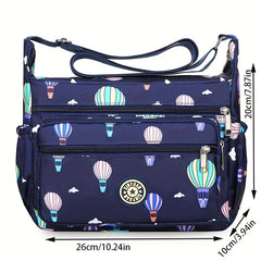 Floral Pattern Crossbody Bag Nylon Shoulder Bag