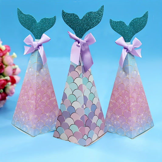 10pcs Mermaid Candy Box Birthday Party Wedding Packaging Box