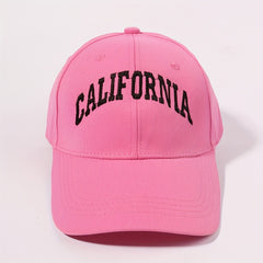 CALIFORNIA Pink Embroidery Baseball Cap Lightweight Adjustable