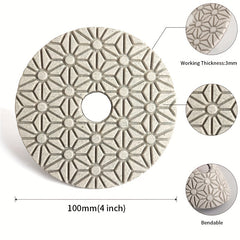 3pcs 10-16 Cm 3 Step Polishing Pads Diamond for Marble Granite Ceramic Tile