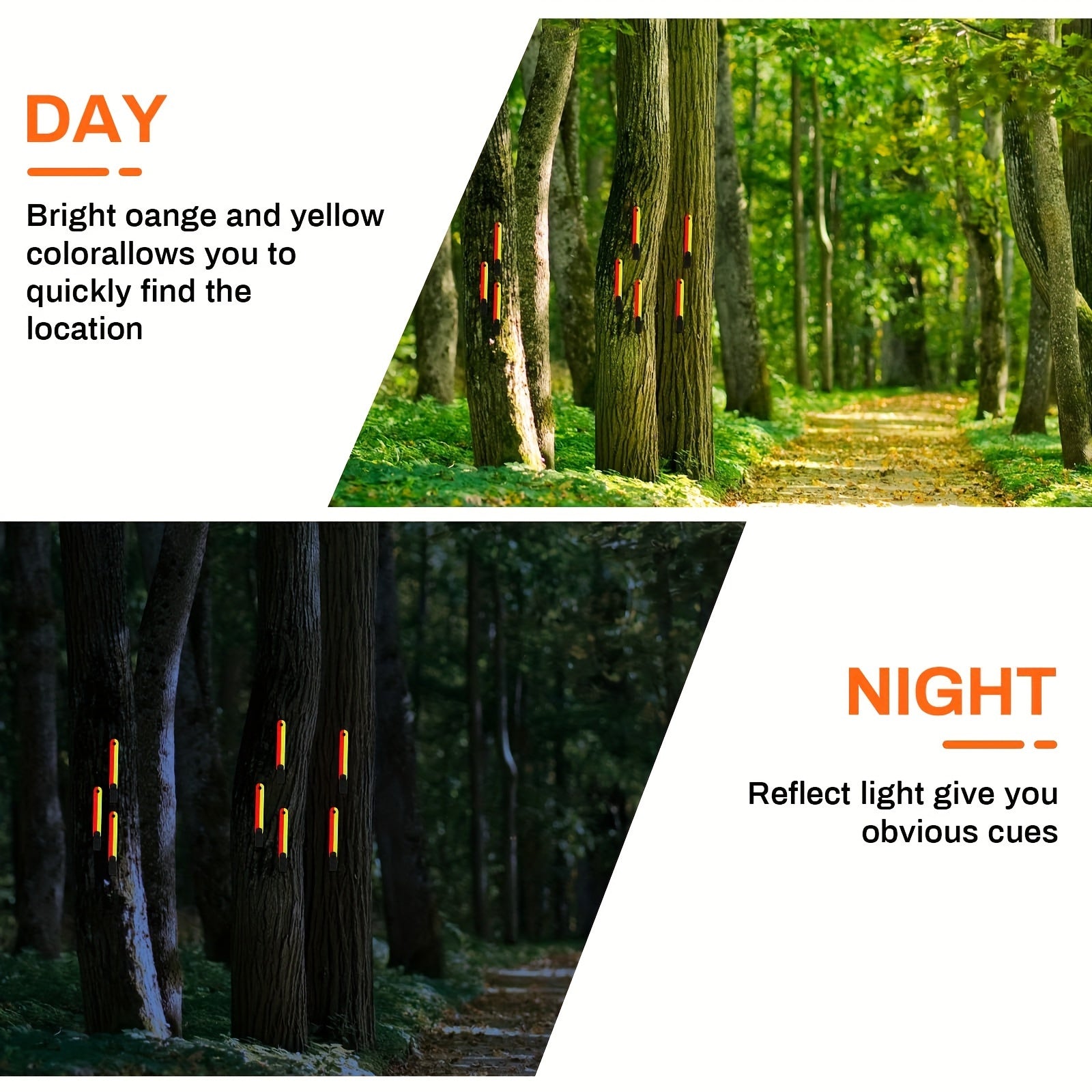12pcs High Visibility Reflective Trail Markers for Tree Stand