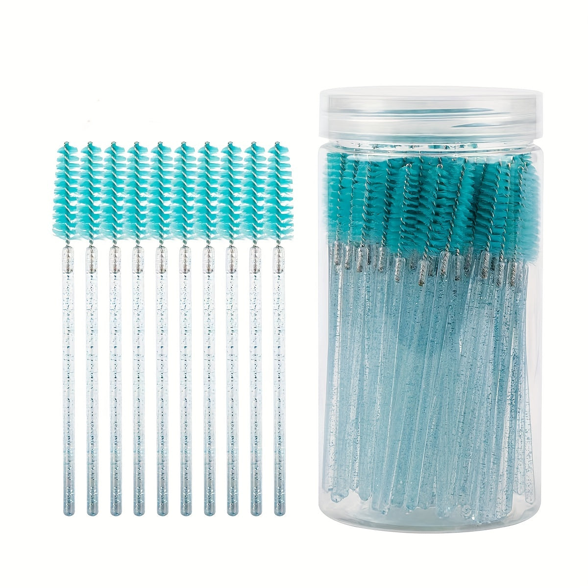 100 Mascara Brushes with Container for Extensions and Application