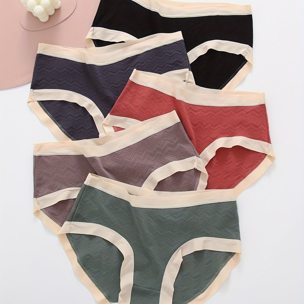 5 Pack Plus Size Panties Set Women's Plus Soft Breathable Panties