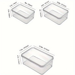 3Pack Refrigerator Organizer Bins Stackable With Lids Clear Fridge Organizers