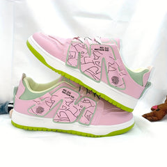 Women's Letter Patched Low Outdoor Skates Shoes Lightweight Lace Up Flatform Sho