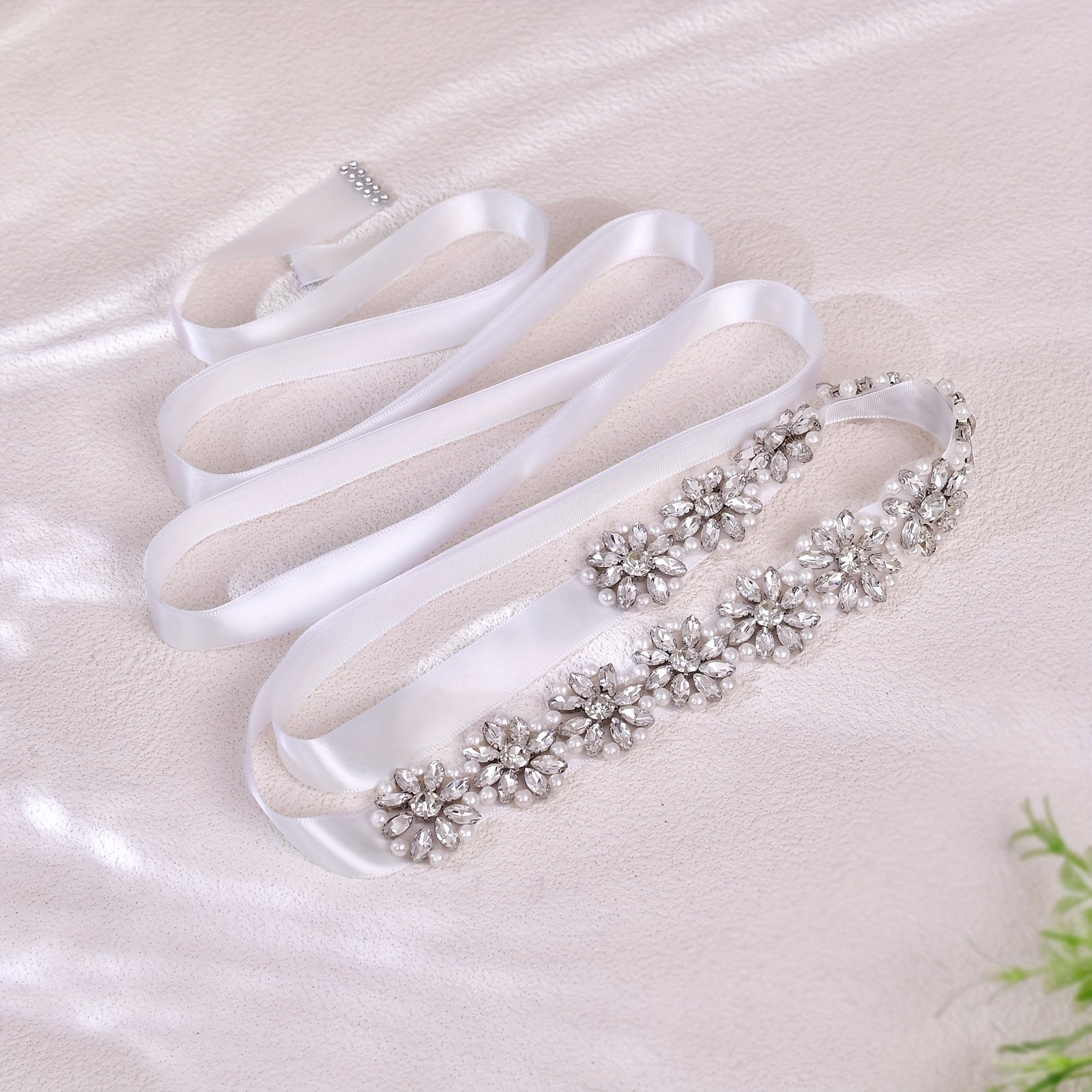 Silvery Rhinestone Beads Wedding Belt Dress Accessories