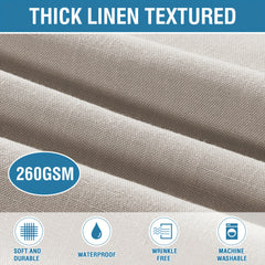 Linen Textured Tablecloth Rectangular High Solid Anti-Splash Tablecloth