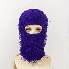 Y2K Camo Balaclava Ski Mask - Full Cover Knit Headgear for Men Women