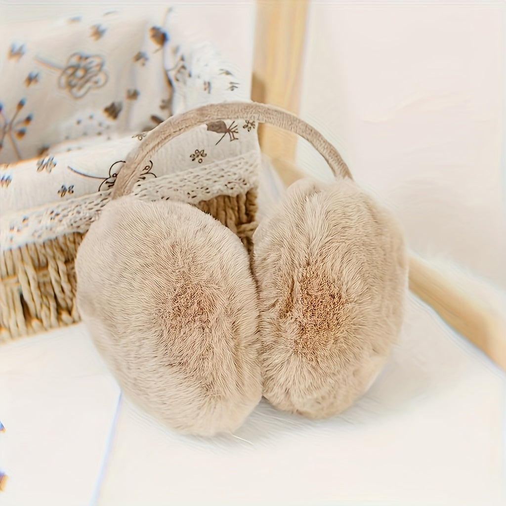 Beige Unisex Ear Muffs for Autumn & Winter