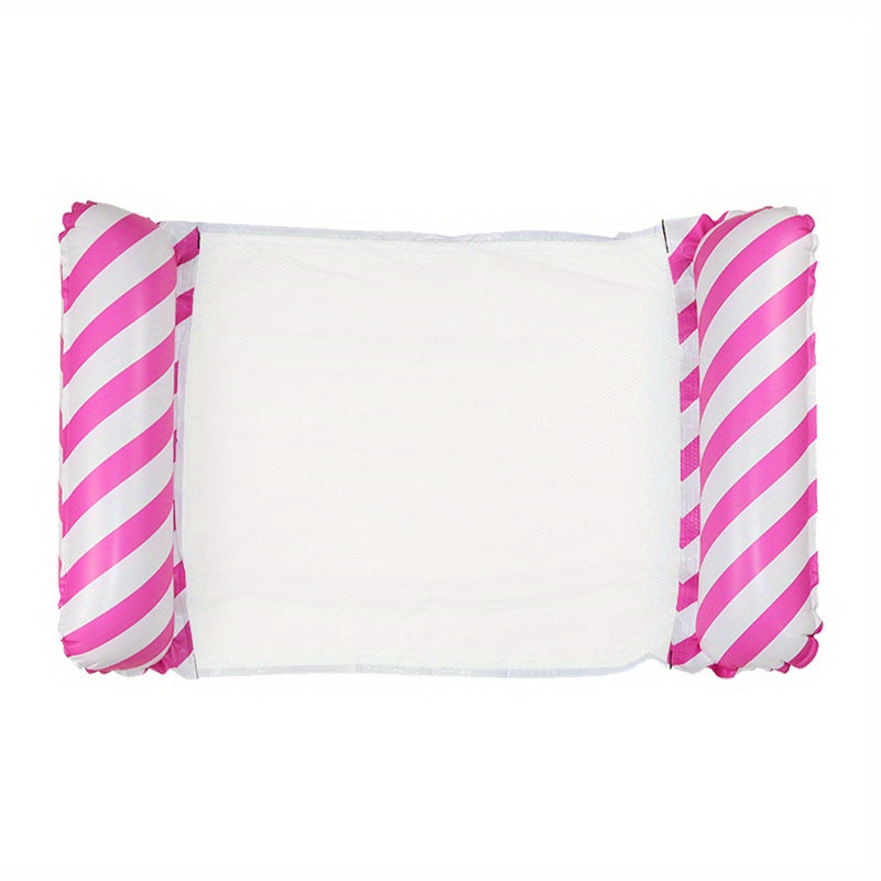 Foldable Inflatable Lounge Chair with Striped Net Float
