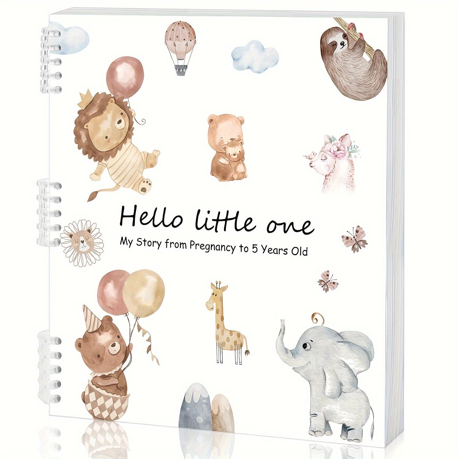 Boho Animals Pregnancy Journal Ring Binder Plain Ruling Memory Book