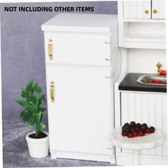 1:12 Scale Vintage Dollhouse Fridge Double Doors Wood Construction