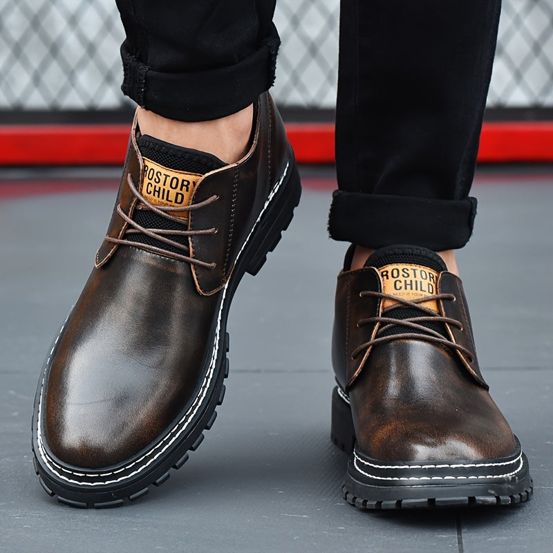 Men's Low Heel Derby Shoes Lace up Front