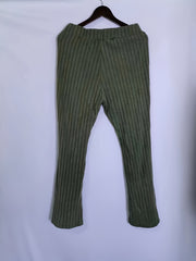  Ribbed High Rise Flared Leg Trousers