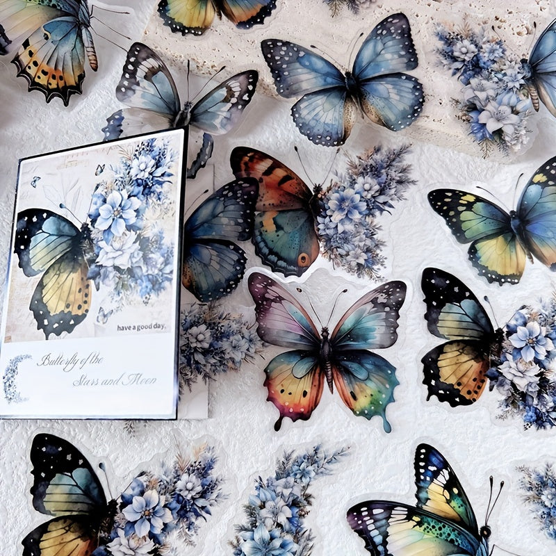 30pcs Flower & Butterfly Notebook Stickers Scrapbook Label Diary Stat