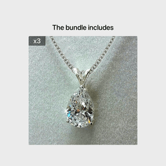 925 Silver Teardrop Gemstone Zircon Pendant Necklace