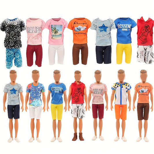 8pcs Men's Doll Clothing for 11-inch Dolls, Christmas Gift for Kids