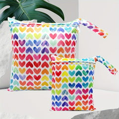 Colorful Heart Pattern Wet Diaper Bag for Mom