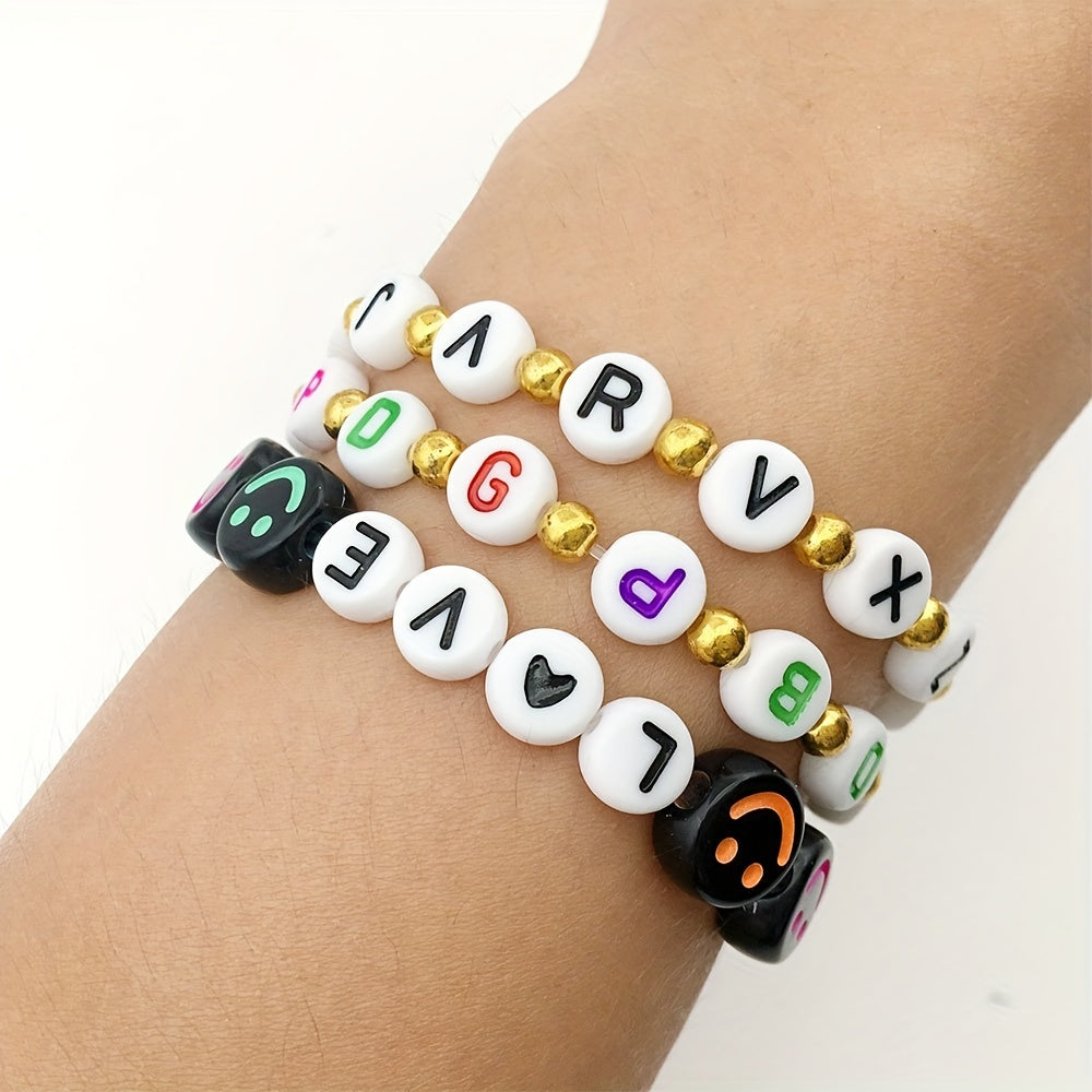 100pcs Alphabet Acrylic Beads for Jewelry Making & Crafting