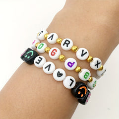 100pcs Alphabet Acrylic Beads for Jewelry Making & Crafting