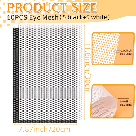 10pcs Furry Costume Eye Mesh 0.5mm Waterproof PVC Plastic Role Playing