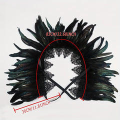 Feather Shoulder Wrap Lace Collar Halloween Costume Props