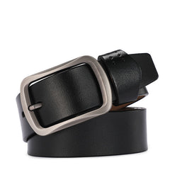 Men's Retro Alloy Pin Square Buckle Leather Belt