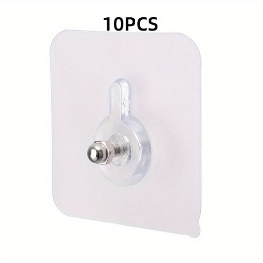 10pcs Seamless Adhesive Wall Hooks No Drilling Non Trace Hanging