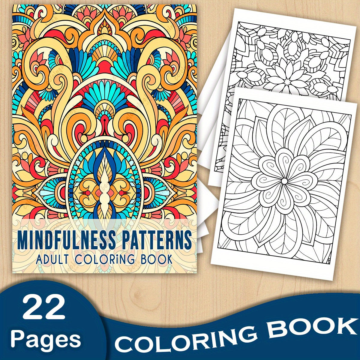 Thickened Paper 29 MINDFULNESS PATTERNS Coloring Book for Adults
