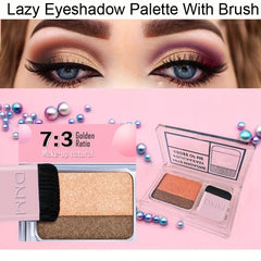 Portable Two Tone Eyeshadow with Smooth Matte Finish and Matching Brush