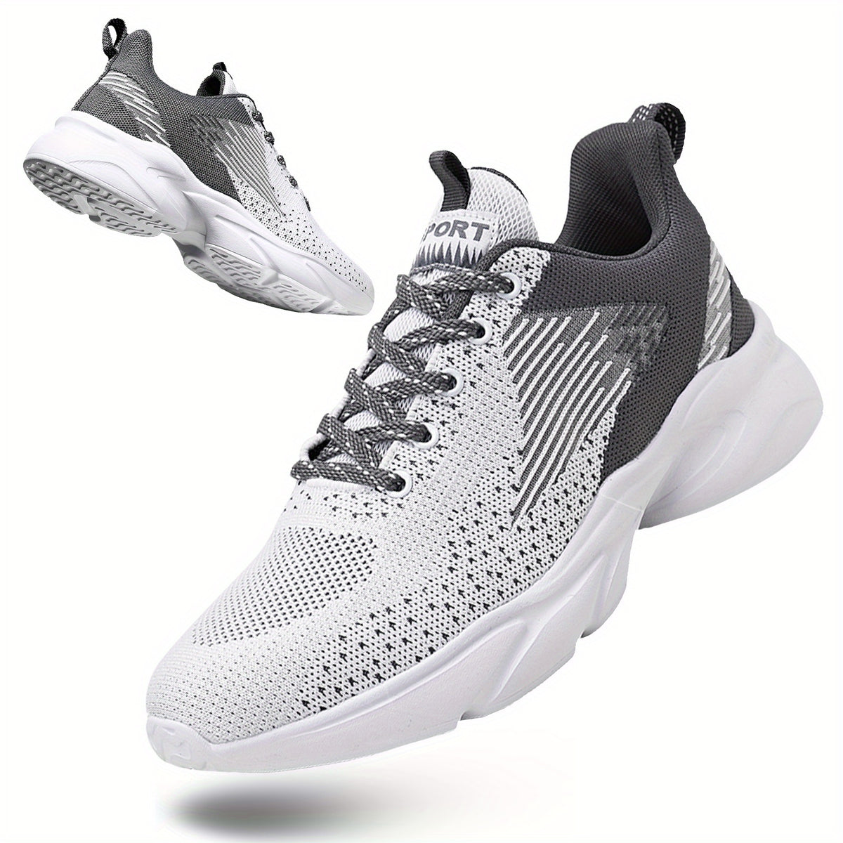 Men's Breathable Mesh Striped Running Shoes Outdoor Comfortable Walking Shoes