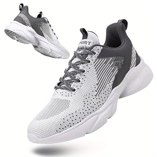 Men's Breathable Mesh Striped Running Shoes Outdoor Comfortable Walking Shoes