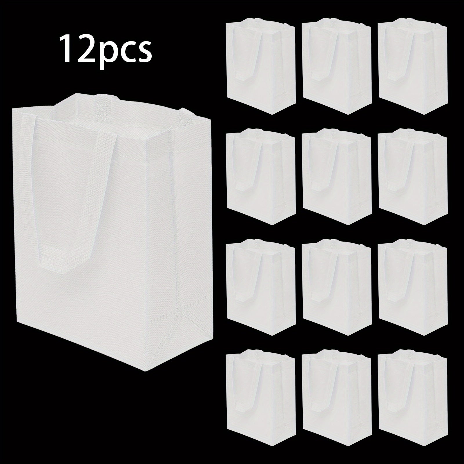 12pcs Reusable Gift Bags Non Woven Tote Bags Eco friendly Fabric Cloth