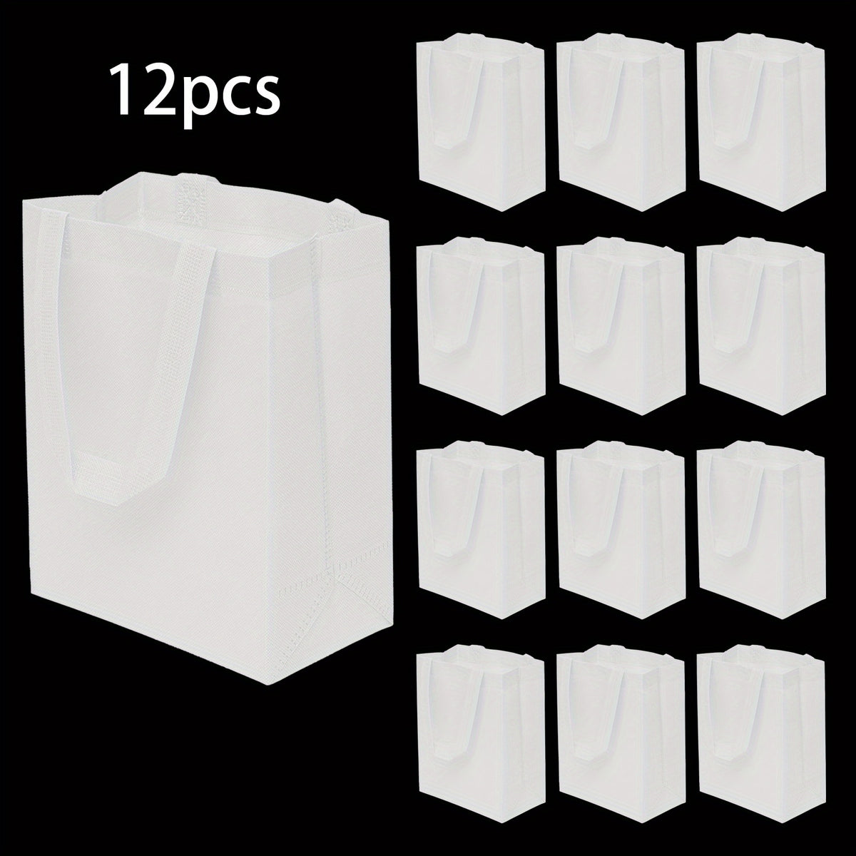 12pcs Reusable Gift Bags Non Woven Tote Bags Eco friendly Fabric Cloth