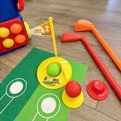 Toddler Golf Set Kids Toys Upgrade Kids Golf Cart Toy Set with 4 Clubs
