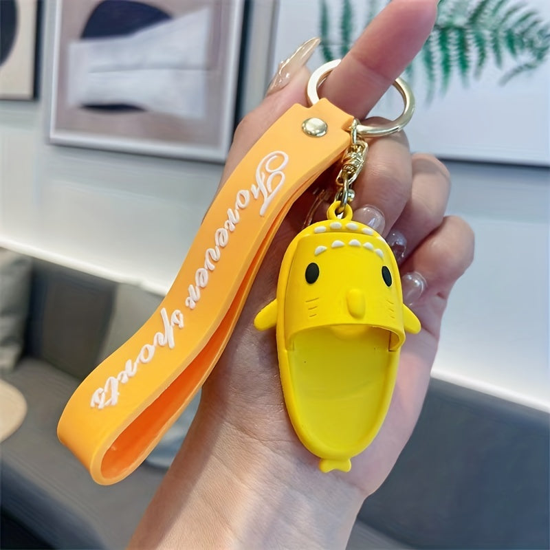 Shark Slipper Bracelet Keychain Silicone Animal Wristlet Key Chain