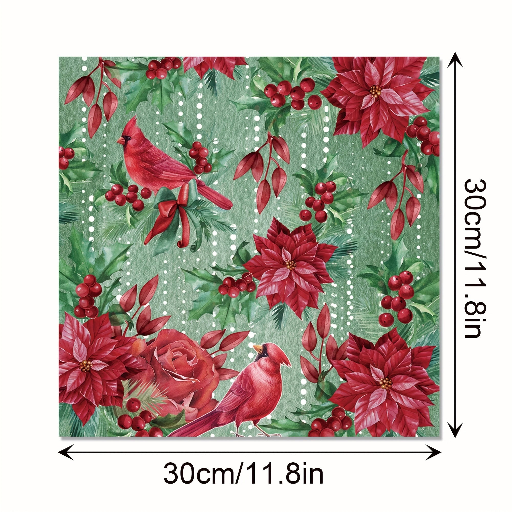 24sheets Christmas Scrapbook Paper Watercolor Poinsettia Pattern Paper