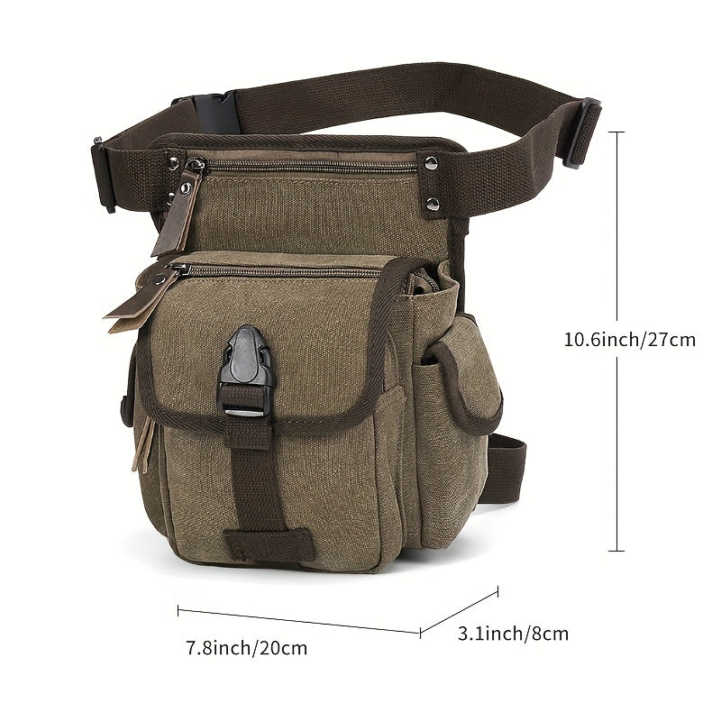 Canvas Tactical Drop Leg Bag Outdoor Waist Pack For Women Pocket