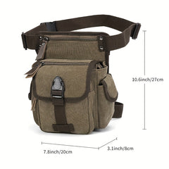 Canvas Tactical Drop Leg Bag Outdoor Waist Pack For Women Pocket