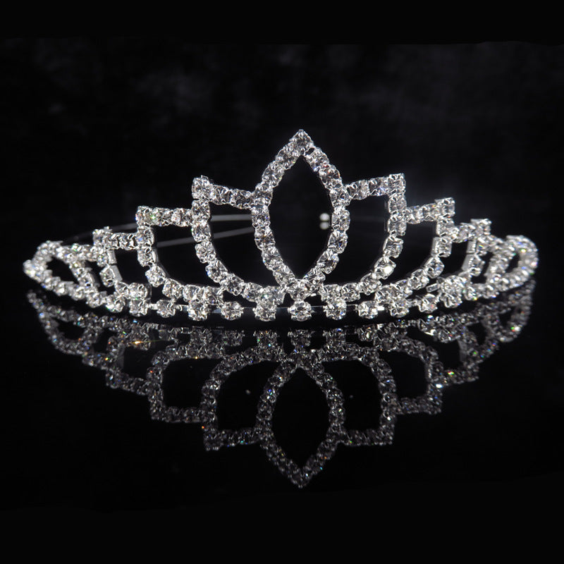 Silver Crystal Tiara Crowns Girls Princess Crown Rhinestone Birthday Crowns
