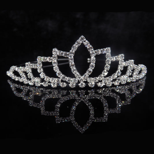 Silver Crystal Tiara Crowns Girls Princess Crown Rhinestone Birthday Crowns